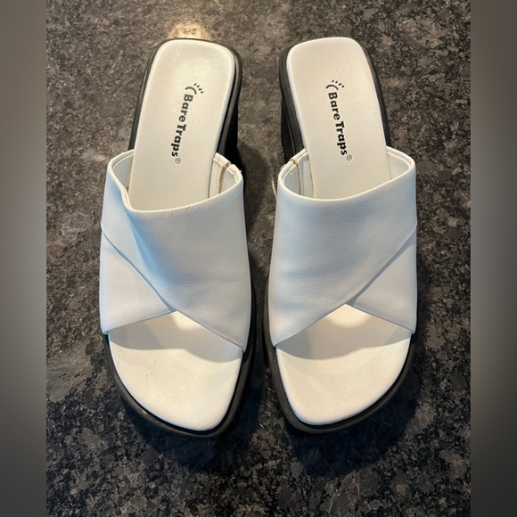 BareTraps Shoes - BareTraps White Slide Sandals